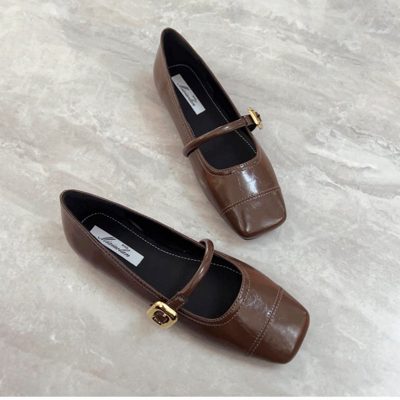 Giày Nữ Mary Jane Style Giày Cao Gót Đen Vintage