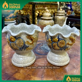 Ly phật thủ, cốc phật thủ men rạn, men rạn đắp nổi bát tràng, gốm sứ bát tràng