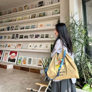 Túi xách thêu Niche Nylon Dung tích lớn Túi lưu trữ môi trường Túi đeo vai đơn