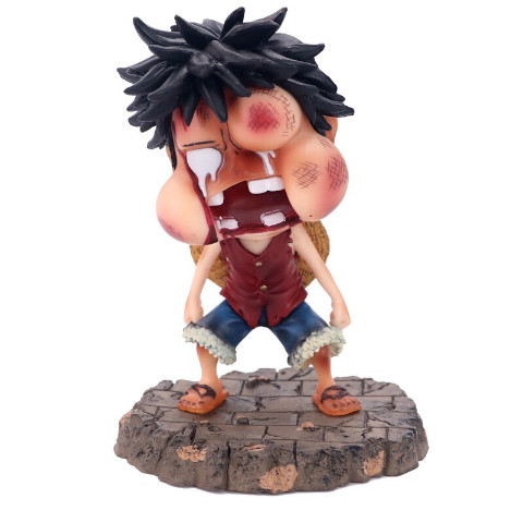 One Piece One Piece One Piece Swollen Mặt Off-the-Face Luffy Mẫu Đồ Trang Trí Búp Bê Đóng Hộp Hình Q