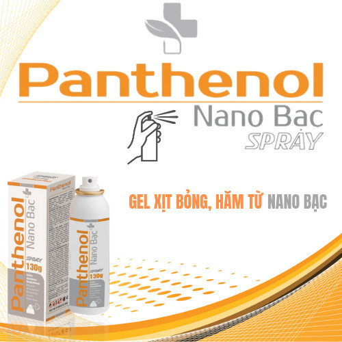 PANTHENOL SPRAY NANO BẠC - GEL XỊT BỎNG, HĂM TỪ NANO BẠC