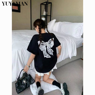 YUYAMAN áo phông áo thun nữ croptop baby tee hàn quốc Korean Thời Phong cách WCS24415CX 19Z240507