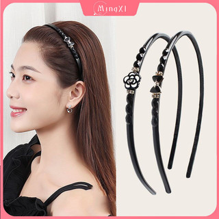 Nhựa Camellia Đầu Nữ Phong Cách Hàn Quốc Ins Kim Cương Giả Nơ Hoa Ngọc Trai Thời Trang Đơn Giản Tính Khí Băng Đô Quấn Tóc Phụ Kiện Tóc