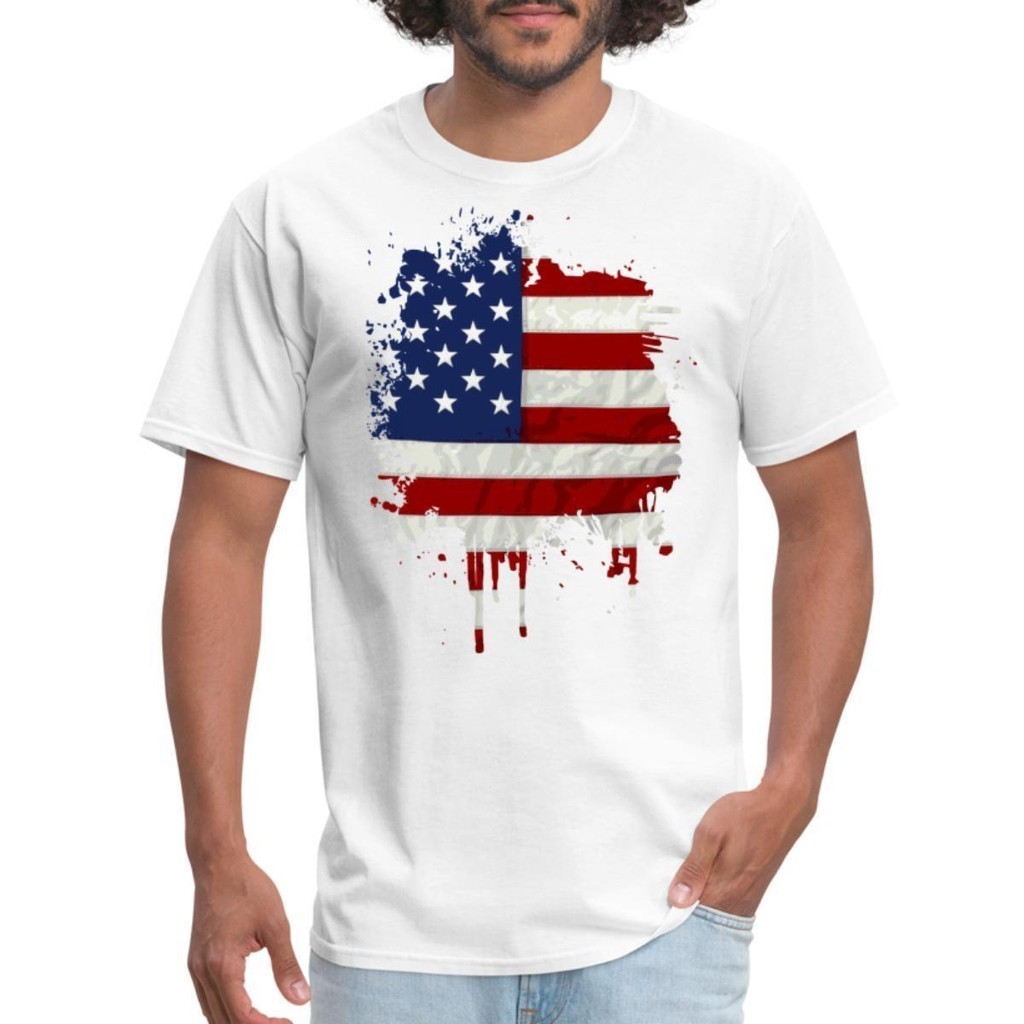 Áo thun nam quốc kỳ Hoa Kỳ Splatter 4Th Of July