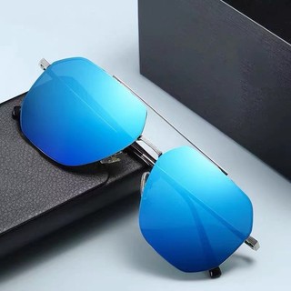 Kính Mát Phân Cực Nam Kim Loại Vuông Thể Thao Ngoài Trời Lái Xe Kính Chống Nắng UV400 Sắc Thái