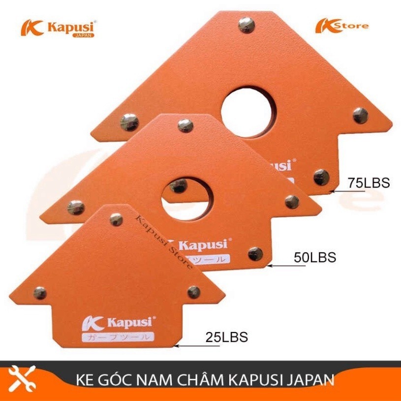 Ke góc nam châm, Ke góc vuông 45 độ Kapusi Japan - Ke Góc Inox, Nam châm ke góc vuông hàn sắt