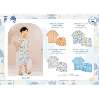 Chaang ss2023 bộ cộc lanh bé trai 3m-5y