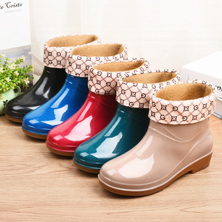 Giày Đi Mưa Nữ Low-Top Chống Trơn Trượt Thời Trang Nữ Giày Đi Mưa Ngắn Giày Nước Bò Tendon Đế Chúng Tôi