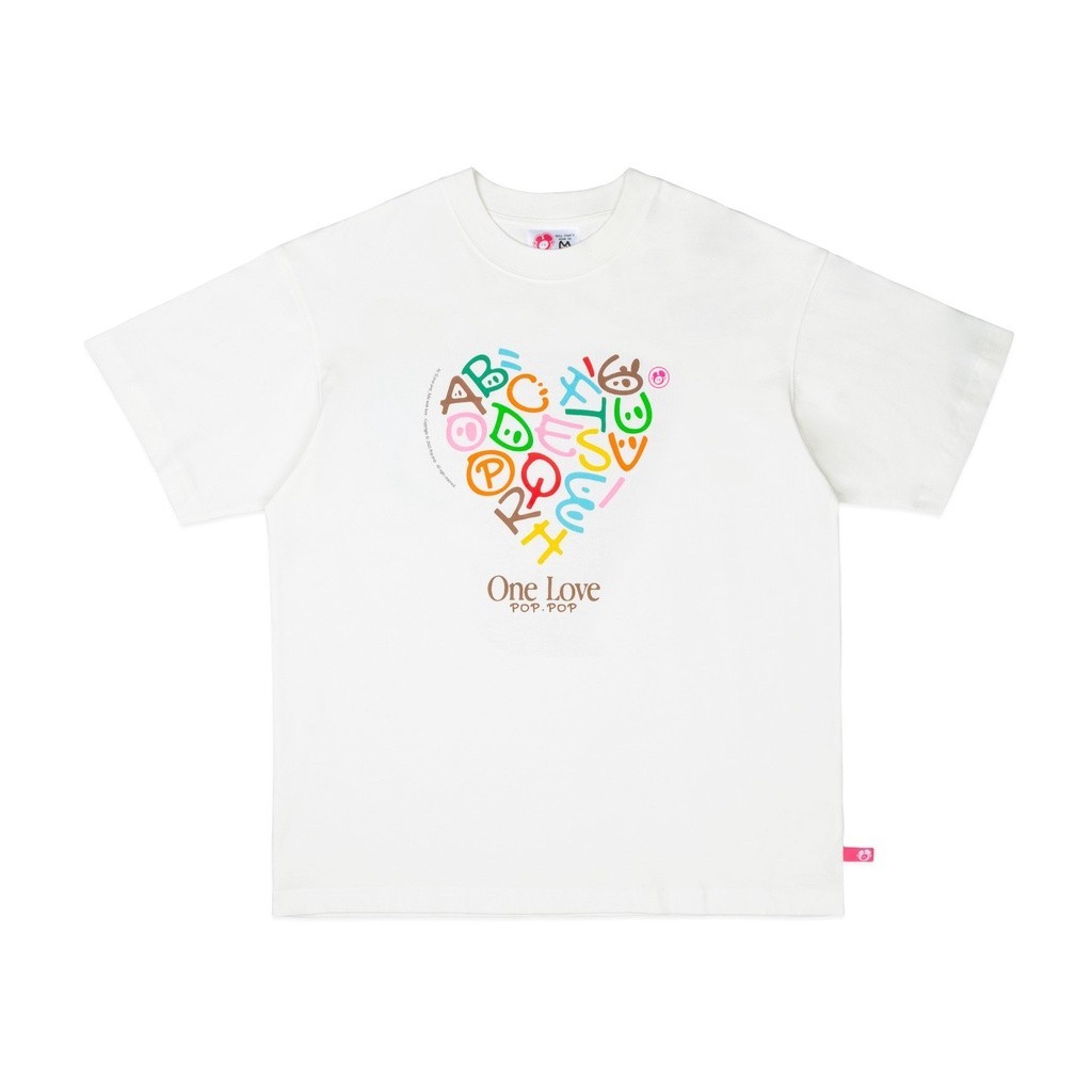 T-Shirt Áo Thun POPPOP ONE LOVE T-SHIRT WHITE Local Brand Chính hãng