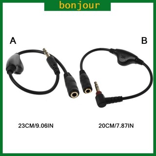 Bon 3 5mm Jack đến 3 Cáp Aux nữ 5mm có điều khiển âm lượng cho điện thoại thông minh