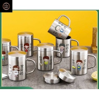 ca inox có quai, cốc 2 lớp giữ nhiều 304 an toàn cho bé