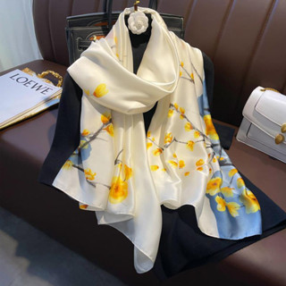 [Tặng Khóa cài] Khăn quàng cổ, Lụa satin Cao cấp, Khăn lụa trùm đầu, Choàng đi biển 180cm x 90cm KH04