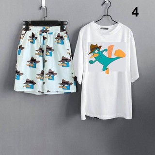 Sét áo phông hình chim + quần đùi xanh, ét bộ Unisex chất đẹp, không xù mặc ở nhà và mặc đi chơi - DVGIT