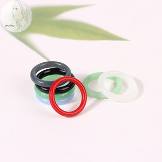 Piqt trắng mã não nhẫn đỏ xanh đen chalcedony nhẫn tròn phụ kiện trang sức mặt dây chuyền en