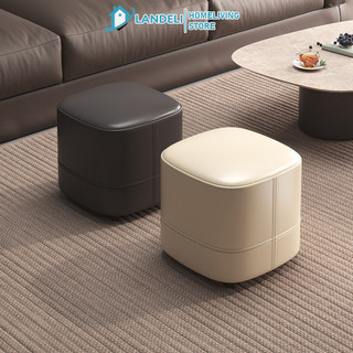 Ghế đẩu da thấp Landeli cho gia đình, ghế sofa đơn giản, phòng ngủ, ghế trang điểm, túi mềm, băng ghế nhỏ