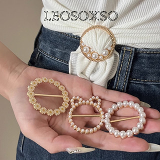 Leosoxs Khóa Cố Định Khăn Lụa Phong Cách Hàn Quốc Thời Trang Đơn Giản Cho Nữ