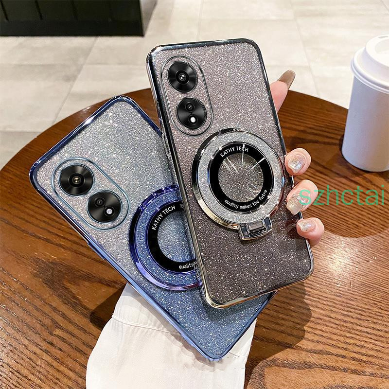 ốp lưng OPPO A58 4G A58 5G A78 4G A78 5G mạ siêu mỏng sang trọng lấp lánh vỏ trong suốt có giá đỡ vò