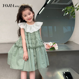 Yojia bé gái tencel đầm mùa hè 2024 mới thời trang ngọt ngào đầm công chúa trẻ em pettiskirt váy mùa hè