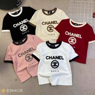 Áo thun croptop nữ tay ngắn cổ tròn thêu chữ paris X hàng Quảng Châu chất cotton, áo phông baby tee mùa hè 244035 2