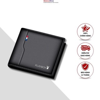Ví da nam dáng ngang da cao cấp playboy plb0889