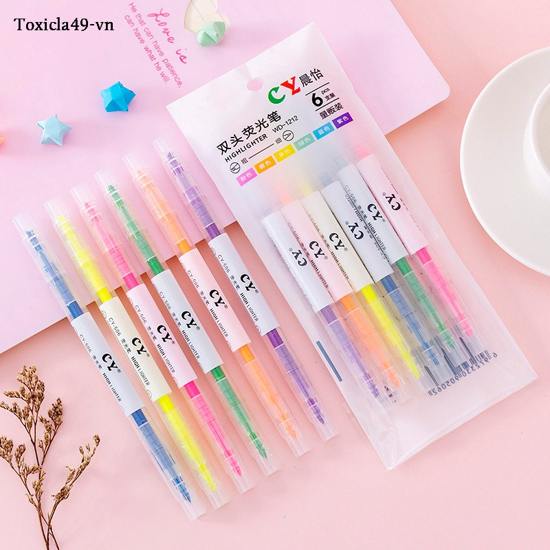 Set bút dạ quang 3/6 màu lựa chọn