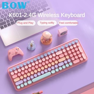 Bow Không Dây 2.4g Bàn Phím Chuột Bộ Laptop Bên Ngoài Máy Tính Để Bàn Đa Năng Văn Phòng Nhà Gõ Tắt Tiếng K601