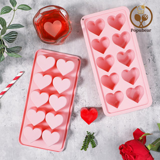 Popubear-heart Hình Silicone Ice Cube Khay 10 Sâu Răng Dễ Dàng Phát Hành DIY Trái Tim Tình Yêu Đá Khuôn Socola Cho Cocktail Whisky BPA Máy Rửa Bát Miễn Phí Máy Làm Đá An Toàn