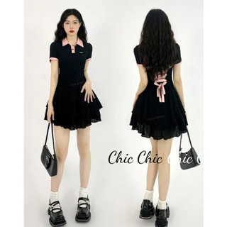 Chic váy Đầm váy nữ body đầm Vintage Fashion Hàn Phong Fashion WLQ247013N 27Z240703