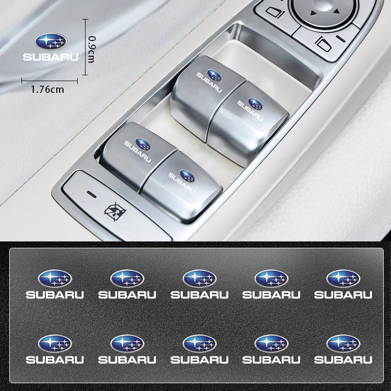 5 / 10 Chiếc Cửa Sổ Ô Tô Nâng Nút Miếng Dán Vô Lăng Decal Kiểu Dáng Xe Cho Subaru Forester SG5 SH Im