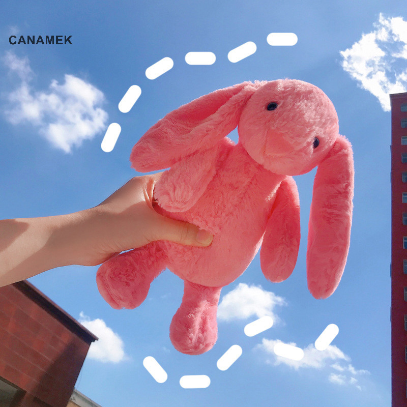 Canamek 28cm Thỏ Dễ Thương Thỏ Sang Trọng Đồ Chơi Tai Dài Mềm Búp Bê Nhồi Bông Bé Gái Trẻ Em Đồ Chơi