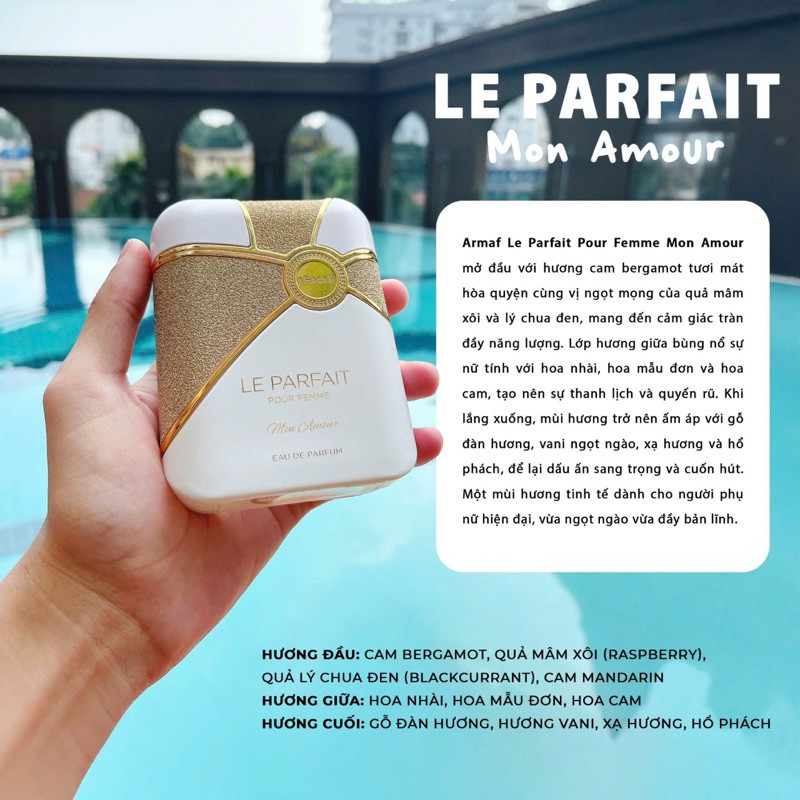 ✨ Le Parfait Pour Femme Opus – Sang trọng, quyến rũ. ✨ Le Parfait Pour Femme Mon Amour – Ngọt ngào, 