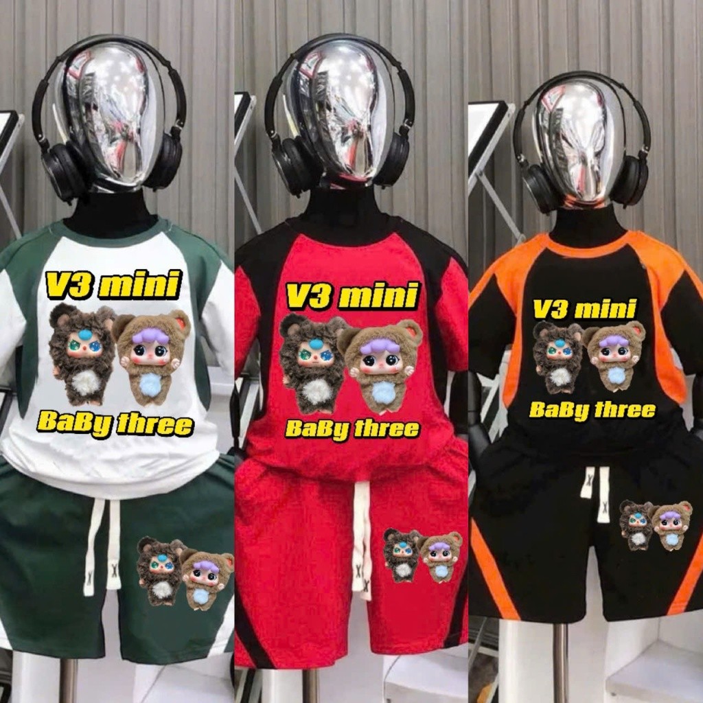 Set bộ quần áo bé trai BABY THREE V3 MINI đủ size d14-52kg thiết kế mới lạ, chất liệu co dãn thoáng 