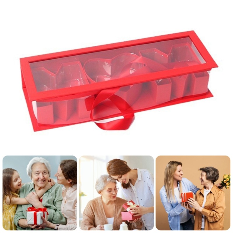 Ooh Hộp hoa bìa cứng thanh lịch màu thay thế với thư mẹ cho ngày của mẹ sắp xếp sô cô la và kẹo