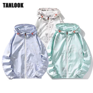 Áo khoác TANLOOK Nhật Bản dài tay dây kéo nam trẻ trung màu trơn có mũ trùm đầu