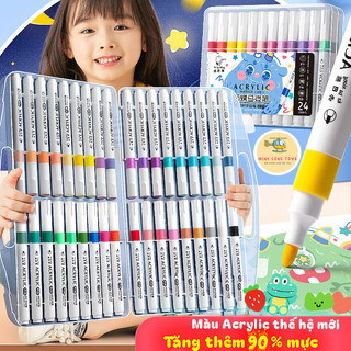  Bút màu acrylic marker - Màu acrylic Thế hệ mới   Tăng Thêm 90% Mực   Chống Thấm Vẽ Lên Được Nhiều Chất Liệu 