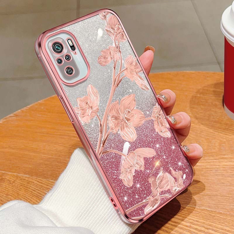 Ốp lưng cho Xiaomi Redmi K40 Pro K40S K30 Pro K30S Ultra Poco F3 F4 5G Bauhinia Glitter Powder Vỏ bảo vệ điện thoại chống sốc
