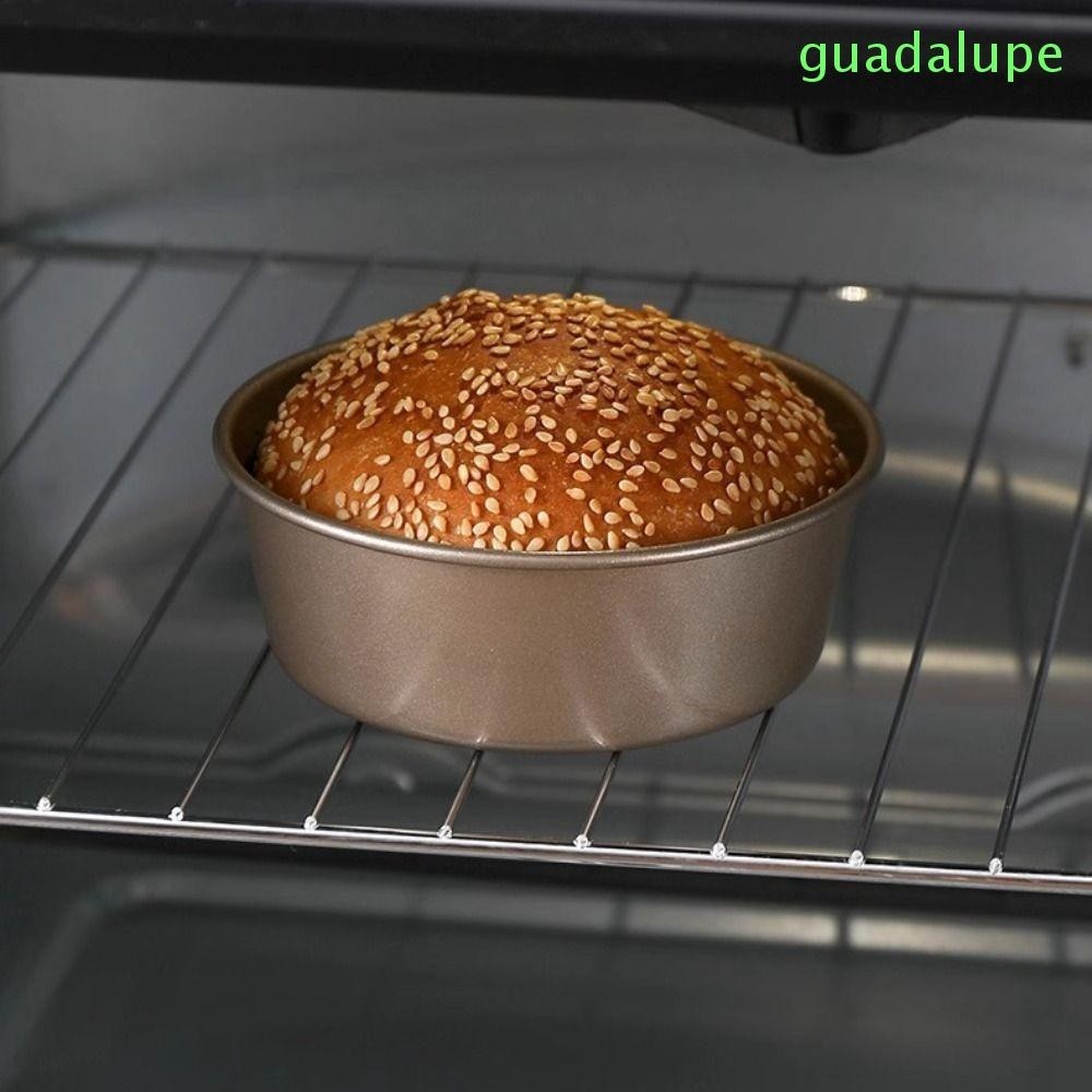 Khuôn Bánh Mì GUADALUPE, Khuôn Hamburger Thép Carbon 4 Inch, Khay Nướng Bánh Chống Dính Đáy DIY Bánh Nướng Bánh Pudding
