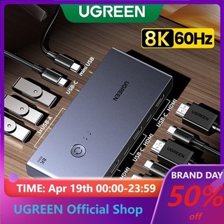 Ugreen Bộ Chuyển Đổi hdmi kvm 8k60hz kvm kvm usb3.0 2 Trong 1 kvm 3 * usb-c + 1 Cổng usb-c Chất Lượng Cao