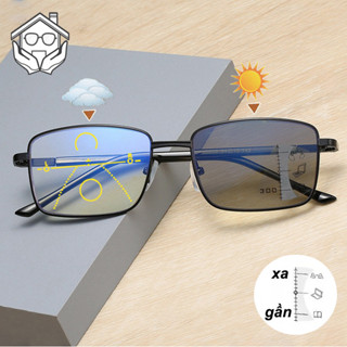 kính lão đa tròng đổi màu khi ra nắng Có thể nhìn gần và xa nam nữ +1.0 +1.5 +2.0 +2.5 +3.0 +4.0 Kính Viễn Thị Cao Cấp Ống kính chuyển sang màu xám
