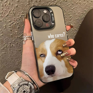Ốp Điện Thoại Họa Tiết Corgi Mắt Trắng Dễ Thương Tương Thích Cho IPhone 11 12 13 14 15 Pro MAX X XR XS MAX 7 / 8 Plus Se2020 Ốp Lưng Cứng Chống Sốc Sang Trọng