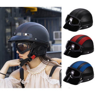 Mũ bảo hiểm xe máy Mũ bảo hiểm nửa mũ bảo hiểm Harley Cưỡi Scoop Mũ bảo hiểm bốn mùa Nửa mùa Màu xám thoáng khí