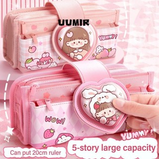 UUMIR Túi Đựng Bút, Hộp Đựng Bút Chì Dung Tích Lớn 5 Lớp, Hoạt Hình Văn Phòng Phẩm In Hình Quà Tặng Bút Chì Sinh Viên