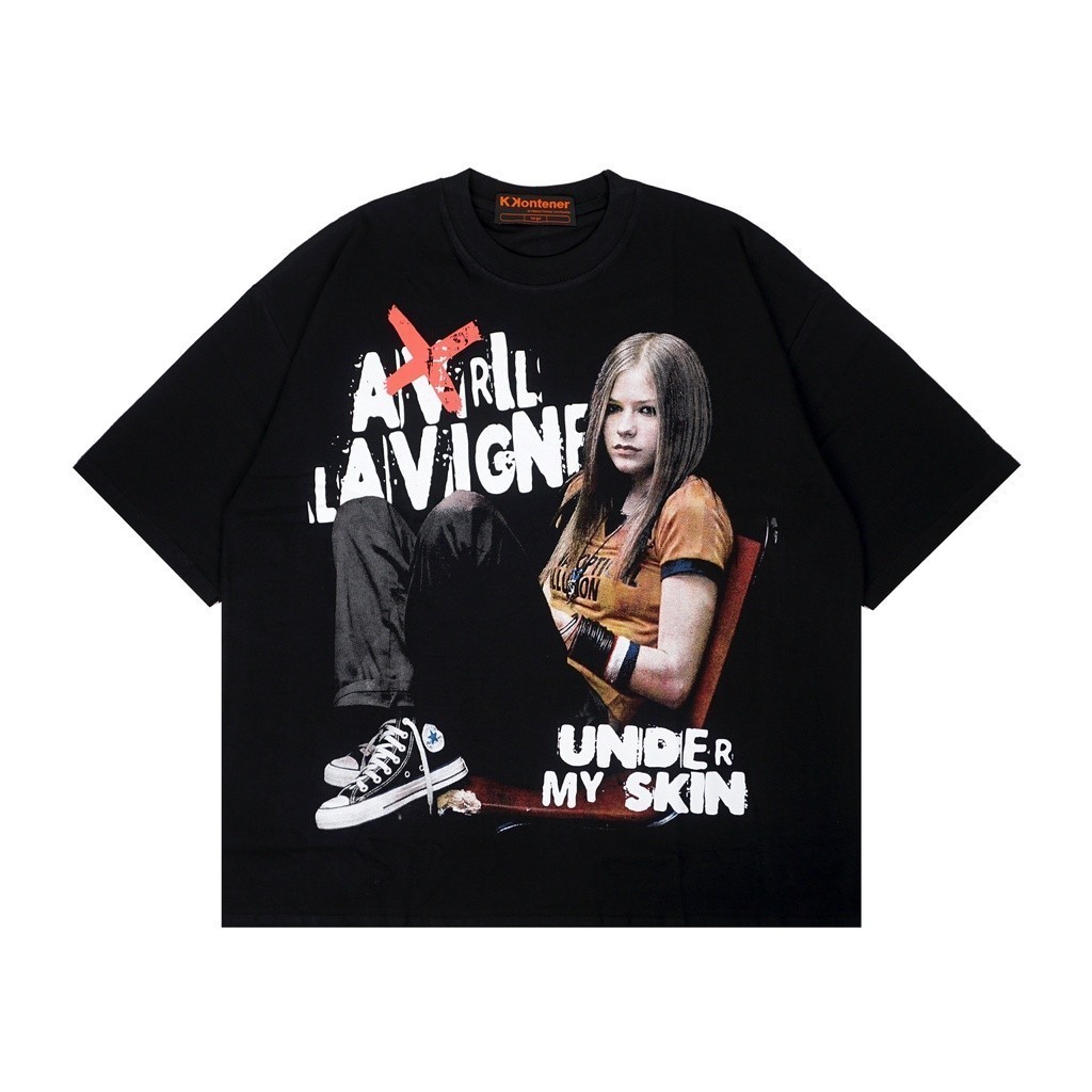 [HẤP DẪN] Áo thun Kkontener AVRIL LAVIGNE OVERSIZE Áo thun đen nam nữ