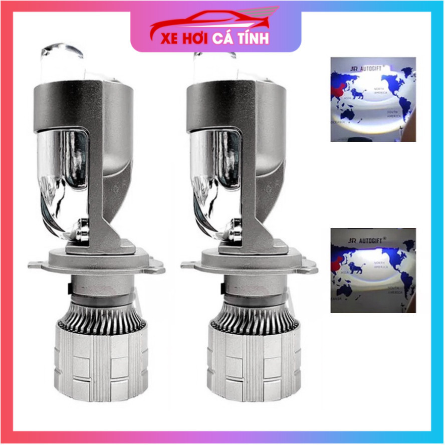 Bi led mắt ếch mini A82 Pro - chân H4, H7, H11 pha, cos A82 ánh sáng trắng 6000K điện 12V-24V xe con