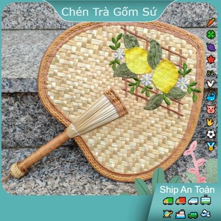 Quạt nan lúa mì nhẹ cầm tay - quạt cầm tay lúa mì thủ công - thân cây lúa mì quạt lớn cầm tay cổ phong cách trung hoa