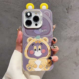 Nhân Vật Hoạt Hình Trang Trí Tai Cặp Đôi Lỗ Lớn Hấp Thụ Sốc Ốp Lưng Điện Thoại IPhone / xsmax XR IPhone 14 15plus 11 12 13promax IPhone 7 / 8plus Chống Rơi
