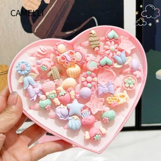 Camelli1 36 cái bộ nhẫn hoạt hình trẻ em, bộ nhẫn hoa kẹo động vật nhựa, hình nơ sáng tạo màu hồng có thể điều chỉnh nhẫn công chúa trẻ em cho bé gái