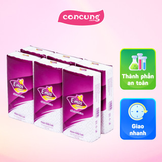 Khăn giấy bỏ túi E'mos Premium lốc 6 gói 3 lớp