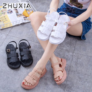Giày đi biển đế dày dép đế dày dành cho nữ dép La Mã rỗng thẳng phù hợp