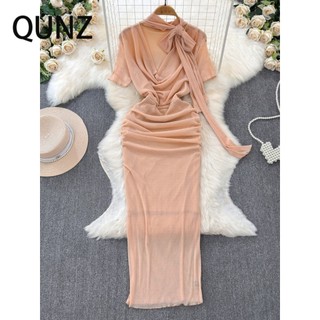 Qunz thời trang xuất hiện mỏng tự trồng dây buộc đầm 900223